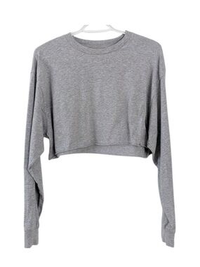 TNA / Aritzia - Athletic Gray Cropped Long-Sleeve Tee. Size: M